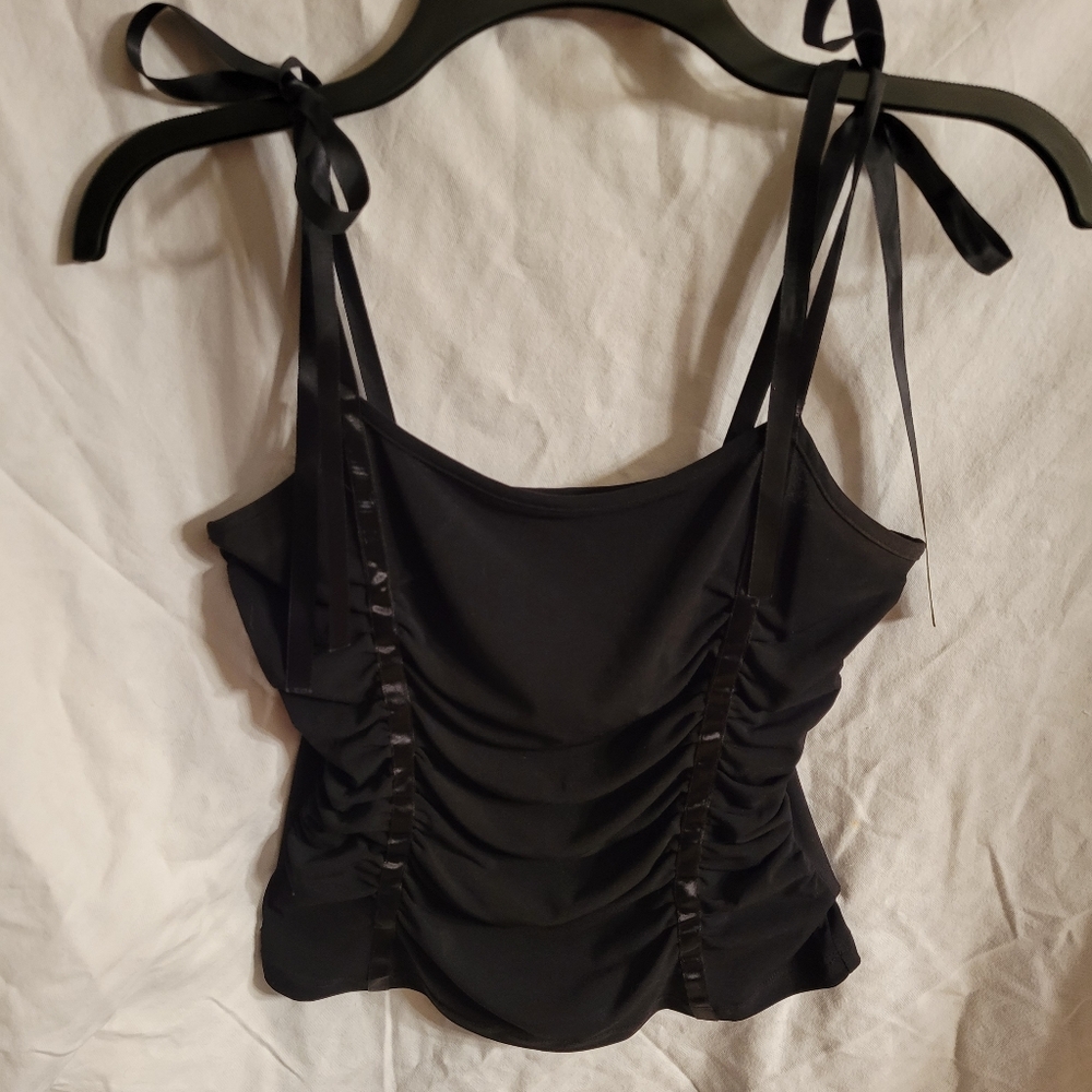 JUST IN TIME BLACK RIBBON CAMISOLE